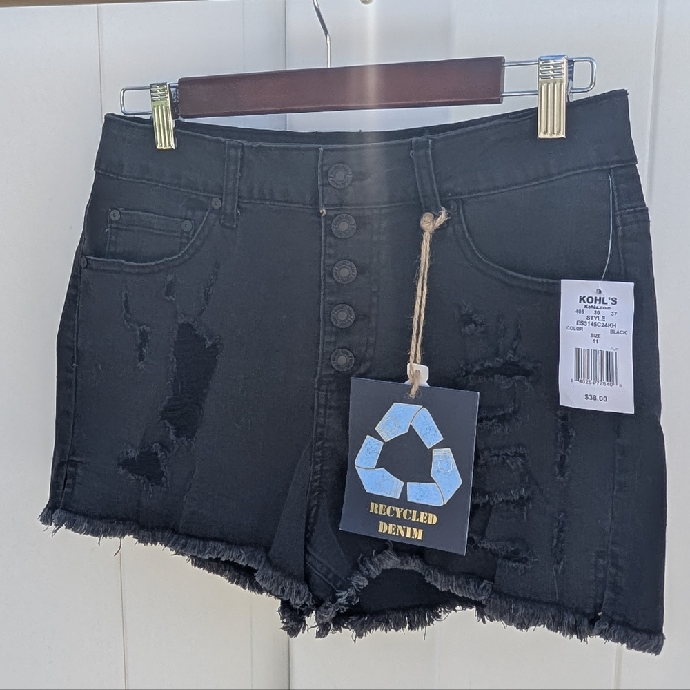 Kohl's Distressed Black Jean Shorts